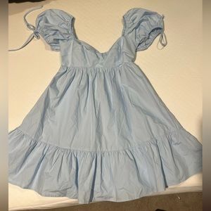 Blue Dress with puffed sleeves